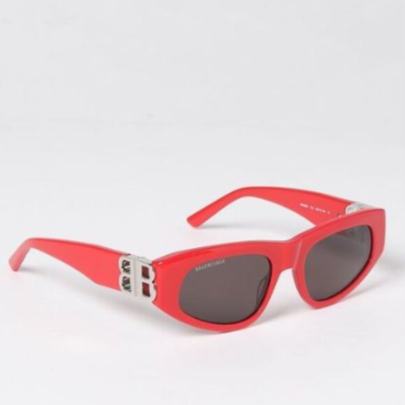 NEW BALENCIAGA WOMEN CAT EYE RED BB0095S 016 SUNGLASSES - Picture 1 of 6